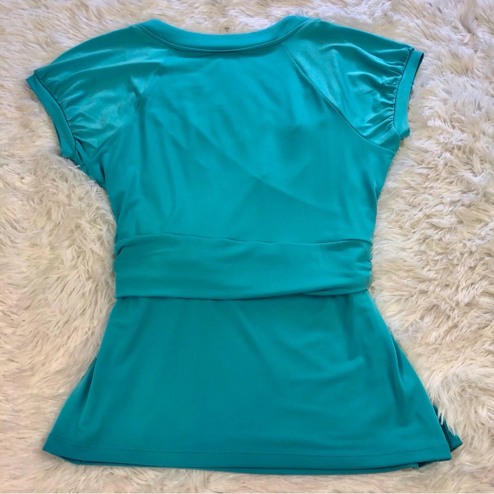Ann Taylor Loft Turquoise Faux Wrap Top - Picture 2 of 16
